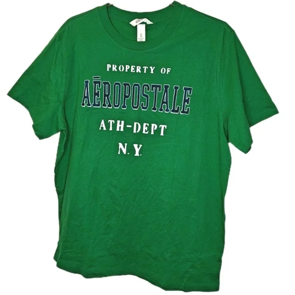 Aeropostale Athletic Graphic Tee XL Kelly Green Property Of ATH-Dept T-shirt Nwt - Picture 2 of 9